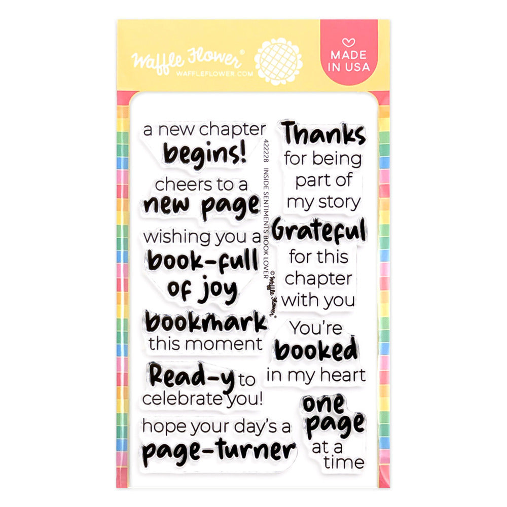 Waffle Flower, Clear Stamp, Inside Sentiments Book Lover Pre-order
