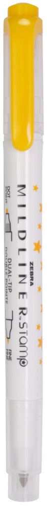 Zebra, Mildliner Dual-Tip Marker, Star Shape, Gold