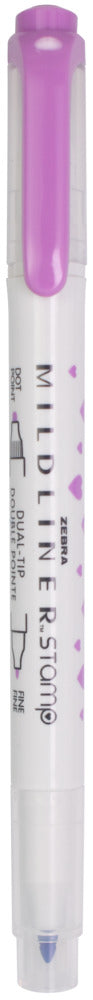 Zebra, Mildliner Dual-Tip Marker, Arrow Shape, Magenta