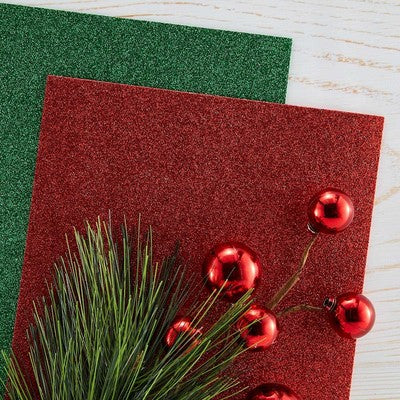 Spellbinders, Pop Up Die Cutting Glitter Sheets-Green & Red