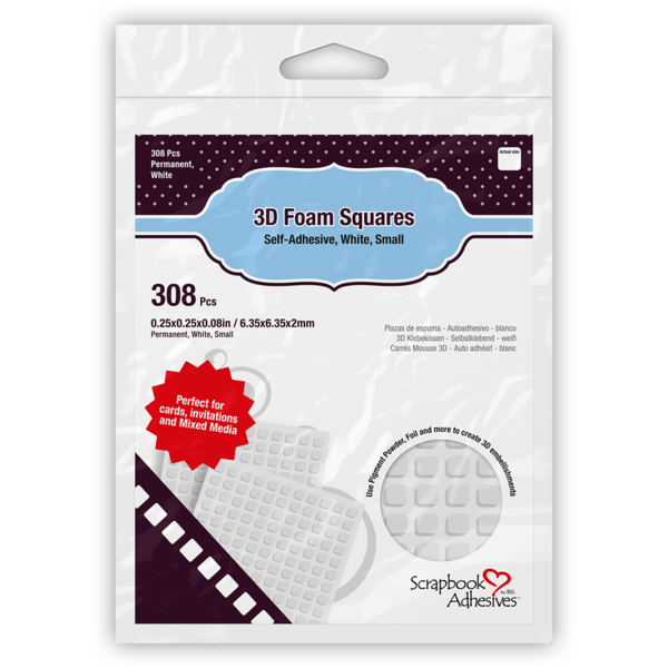 Scrapbook Adhesives, Crafty Foam 3D Foam Squares White Small Size