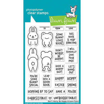 Lawn Fawn, Don’t Worry, Be Hoppy Stamp Set q