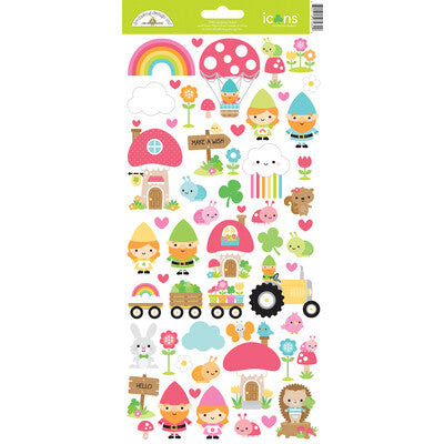 Doodlebug, Over the Rainbow, Icon Sticker Sheet