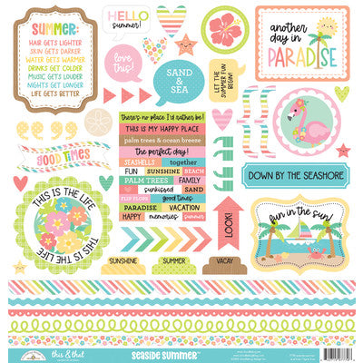 Doodlebug, Seaside Summer, 12x12 Sticker Sheet