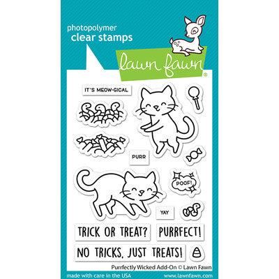 Lawn Fawn, Purrfectly Wicked Add-on Stamp & Die Set q