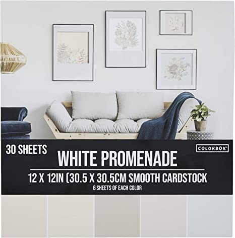 American Crafts - 8.5x11 Smooth Cardstock - White Promenade