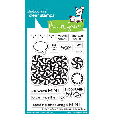 Lawn Fawn, How you Bean? Mint Add on Stamp and Die q