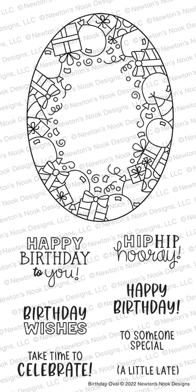 Newton’s Nook, Birthday Oval Stamp Set