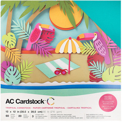 American Crafts 12X12 Cardstock - Tropical (60 sheets)