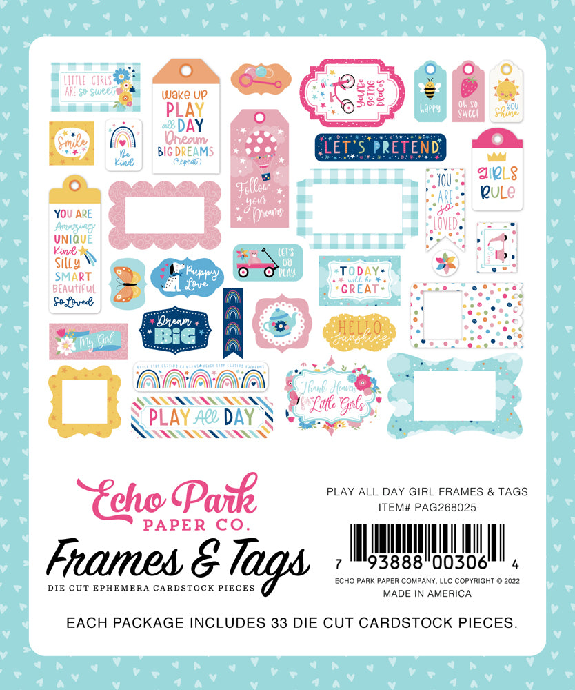 Echo Park, Play All Day Girl, Frames & Tags