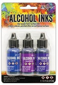 Ranger,Tim Holtz Alcohol Ink Kit, Indigo/Violet Spectrum (3 Pack)