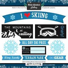 Scrapbook Customs, I Love Skiing- Stickers