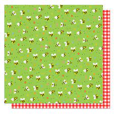 Photoplay, Go Outside and Play - 12x12 patterned paper - Busy Bee