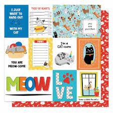 Photoplay Paper, Meow by Becky Moore - 12x12 paper, Purrfect